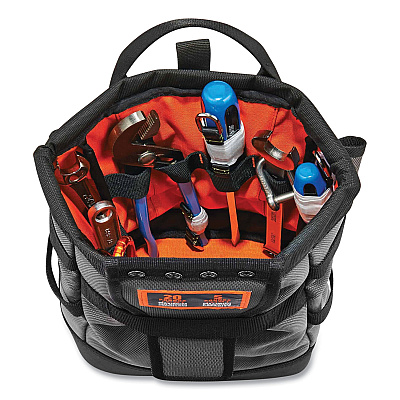 ergodyne Arsenal 5527 Premium Topped Tool Pouch with Hinged Closure, 6 x 10 x 11.5, Polyester, Orange (EGO13627)