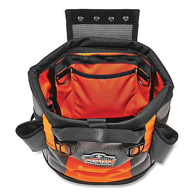 ergodyne Arsenal 5527 Premium Topped Tool Pouch with Hinged Closure, 6 x 10 x 11.5, Polyester, Orange (EGO13627)