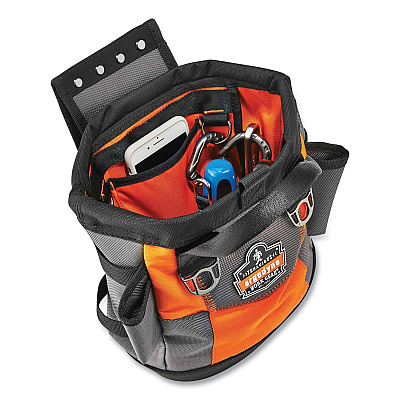 ergodyne Arsenal 5527 Premium Topped Tool Pouch with Hinged Closure, 6 x 10 x 11.5, Polyester, Orange (EGO13627)