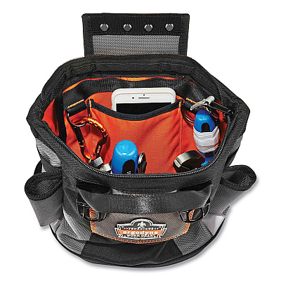 ergodyne Arsenal 5517 Premium Topped Tool Pouch with Zipper, 6 x 10 x 11.5, Polyester, Black (EGO13647)