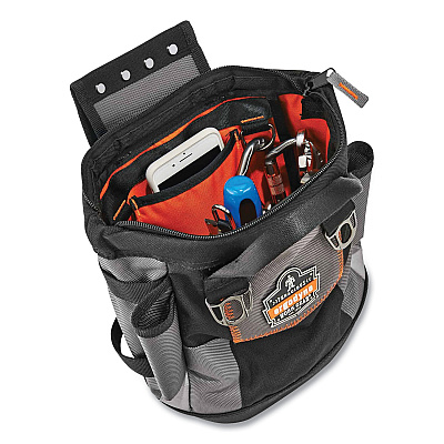 ergodyne Arsenal 5517 Premium Topped Tool Pouch with Zipper, 6 x 10 x 11.5, Polyester, Black (EGO13647)