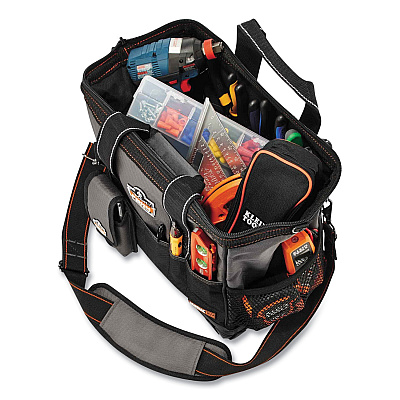 ergodyne Arsenal 5802 Medium Widemouth Tool Organizer, 28 Compartments, 8.5 x 14.5 x 11, Ballistic Polyester, Black/Gray (EGO13702)