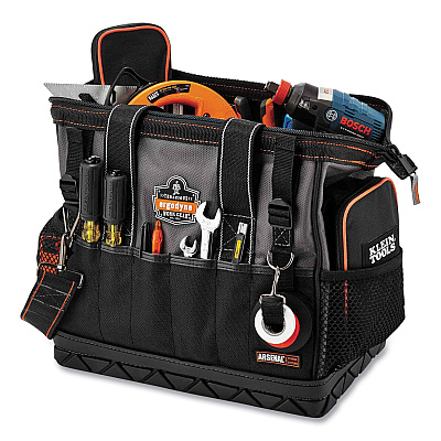 ergodyne Arsenal 5802 Medium Widemouth Tool Organizer, 28 Compartments, 8.5 x 14.5 x 11, Ballistic Polyester, Black/Gray (EGO13702)