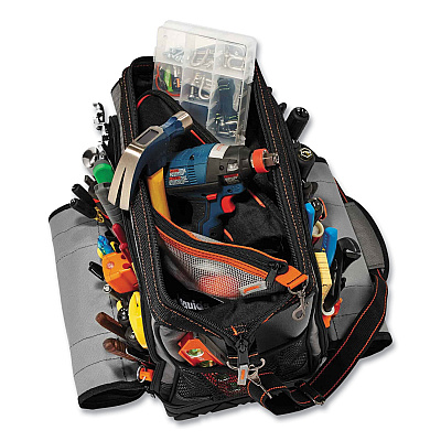 ergodyne Arsenal 5817 Open Face Tool Organizer, Medium, 61 Compartments, 8.5 x 15 x 13.5, Ballistic Polyester, Black/Gray (EGO13717)
