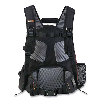 ergodyne Arsenal 5843 Tool Backpack Dual Compartment, 26 Compartments, 8.5 x 13.5 x 18, Ballistic Polyester, Black/Gray (EGO13743)