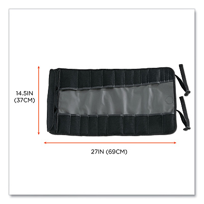 ergodyne Arsenal 5870 Tool Roll-Up, 25 Compartments, 27 x 14.5, Polyester, Gray (EGO13770)