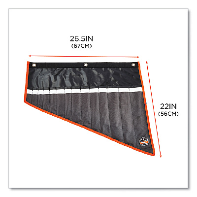 ergodyne Arsenal 5873 Polyester Wrench Roll Up, 14 Compartments, 26.5 x 5, Polyester, Black (EGO13774)