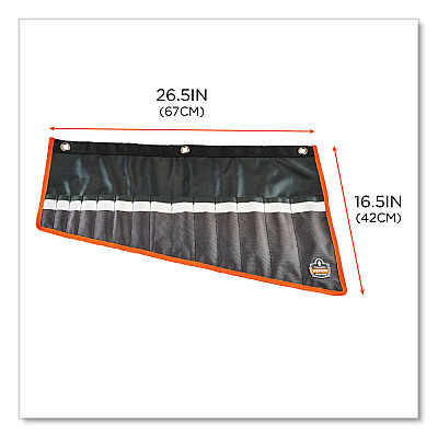 ergodyne Arsenal 5873 Polyester Wrench Roll Up, 14 Compartments, 26.5 x 16.5, Polyester, Black (EGO13775)