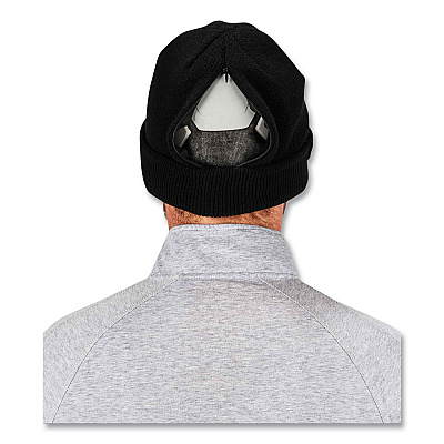 ergodyne N-Ferno 6811ZI Rib Knit Hat + Bump Cap Insert, One Size Fits Most, Black (EGO16811)