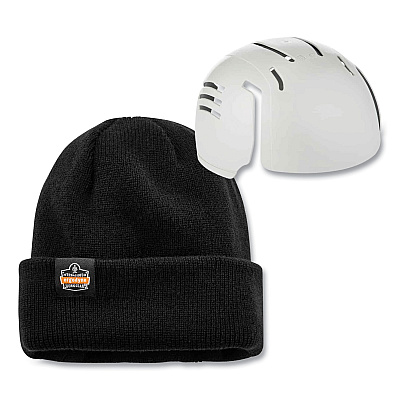 ergodyne N-Ferno 6811ZI Rib Knit Hat + Bump Cap Insert, One Size Fits Most, Black (EGO16811)