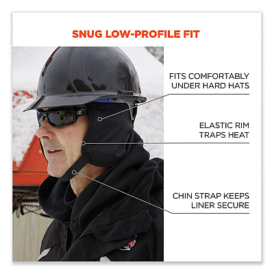 ergodyne N-Ferno 6840 2-Layer Poly Regular Winter Liner, Fleece/Polyester, One Size Fits Most, Black (EGO16840)