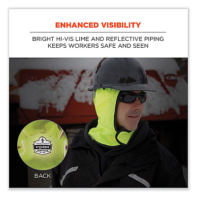 ergodyne N-Ferno 6842 2-Layer Poly Shoulder Winter Liner, Fleece/Polyester, One Size Fits Most, Lime (EGO16841)