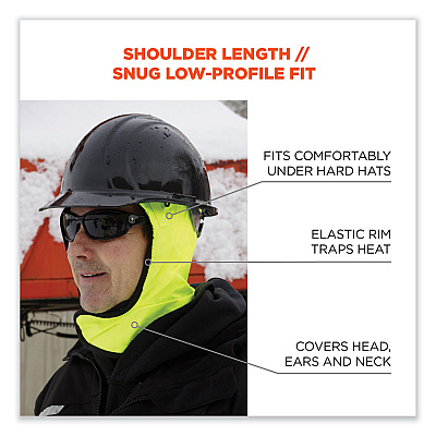 ergodyne N-Ferno 6842 2-Layer Poly Shoulder Winter Liner, Fleece/Polyester, One Size Fits Most, Lime (EGO16841)