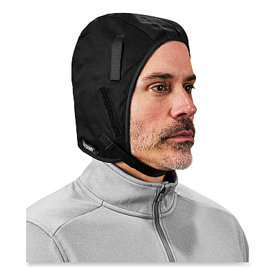 ergodyne N-Ferno 6850 2-Layer Cotton Regular Winter Liner, Cotton/Fleece, One Size Fits Most, Black (EGO16850)