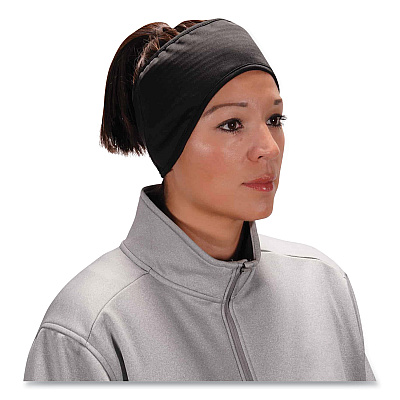 ergodyne N-Ferno 6887 2-Layer Winter Headband, Spandex/Fleece, One Size Fits Most, Black (EGO16887)