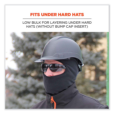 ergodyne N-Ferno 6893ZI Balaclava + Bump Cap Insert, One Size Fits Most, Black (EGO16893)