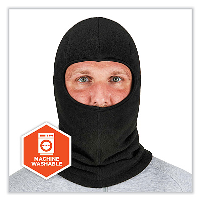 ergodyne N-Ferno 6893Z Balaclava with Zipper for Bump Cap Insert, Polyester Fleece, One Size Fit Most, Black (EGO16894)