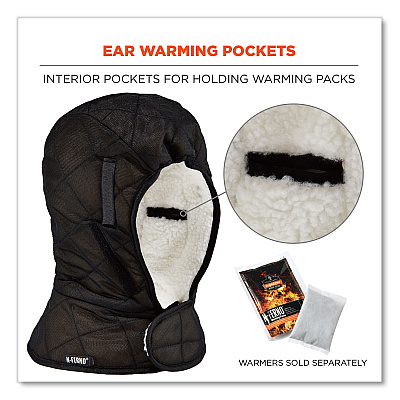 ergodyne N-Ferno 6952 3-Layer Quilt Shoulder Winter Liner, Foam/Polyester/Sherpa, One Size Fits Most, Black (EGO16952)