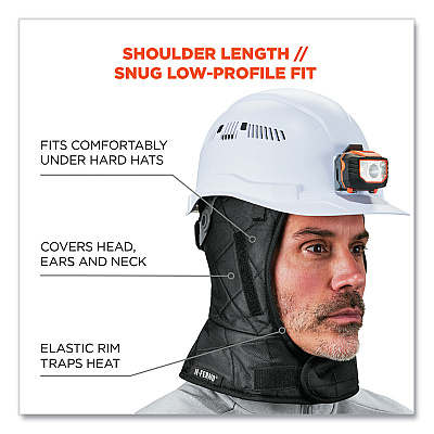 ergodyne N-Ferno 6952 3-Layer Quilt Shoulder Winter Liner, Foam/Polyester/Sherpa, One Size Fits Most, Black (EGO16952)