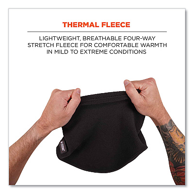 ergodyne N-Ferno 6960 Fleece Neck Gaiter, Fleece, One Size Fits Most, Black (EGO16960)
