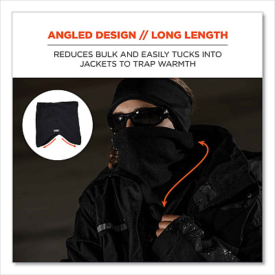 ergodyne N-Ferno 6960 Fleece Neck Gaiter, Fleece, One Size Fits Most, Black (EGO16960)
