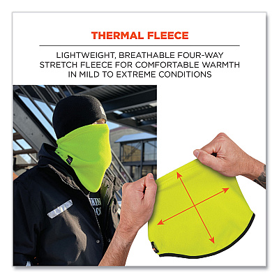 ergodyne N-Ferno 6960 Fleece Neck Gaiter, Fleece, One Size Fits Most, Hi-Vis Lime (EGO16961)