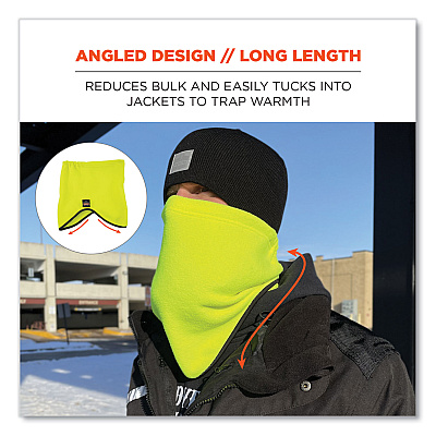 ergodyne N-Ferno 6960 Fleece Neck Gaiter, Fleece, One Size Fits Most, Hi-Vis Lime (EGO16961)