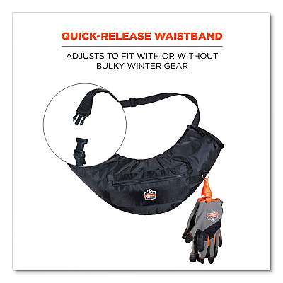 ergodyne N-Ferno 6980 Winter Hand Warmer Muff Kit with 5 Hand Warmer Packets, Nylon/Fleece/Neoprene, One Size Fits Most, Black (EGO16982)