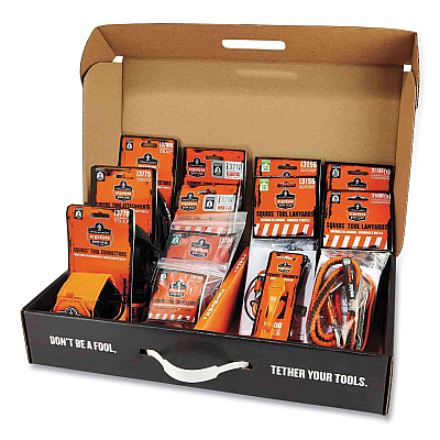 ergodyne Squids 3185 Glazier Tool Tethering Kit, Assorted Max Working Capacities, Lengths and Colors (EGO19655)