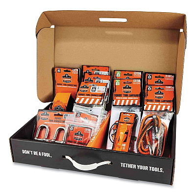 ergodyne Squids 3187 Scaffolding Worker Tool Tethering Kit, Assorted Max Working Capacities, Lengths and Colors (EGO19657)