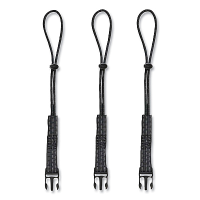 ergodyne Squids 3192 Wrist Lanyard Tethering Kit, 3 lb Max Working Capacity, 7.5" Long, Black (EGO19662)