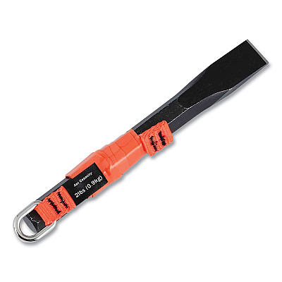 ergodyne Squids 3700 Nylon Webbing Tool Tails with D-Rings, 2lb Max Working Capacity, 4.5" Long, Orange/Black, 6/Pack, 10 Packs/Carton (EGO19704BULK)