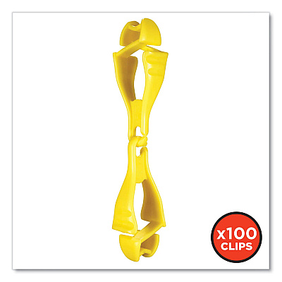 ergodyne Squids 3400 Glove Clip Holder with Dual Clips, 1 x 1 x 6.5, Acetal Copolymer, Lime, 100/Carton (EGO19719BULK)