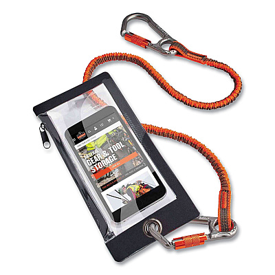 ergodyne Squids 3760 Phone Pouch + Trap for Plus Size Phones, Clear/Black (EGO19763)