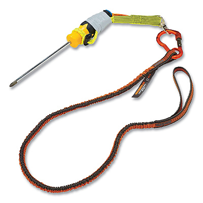 ergodyne Squids 3713 Elastic Loop Tool Tails with Swiveling D-Rings, 10 lb Max Working Capacity, 15" Long, 3/Pack, 20 Packs/Carton (EGO19765BULK)