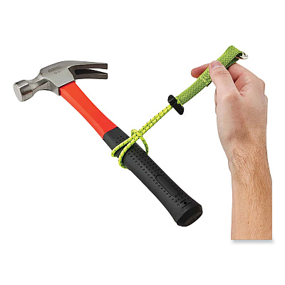 ergodyne Squids 3703 Elastic Loop Tool Tails with D-Rings, 15 lb Max Working Capacity, 15" Long, Lime, 3/Pack, 20 Packs/Carton (EGO19767BULK)