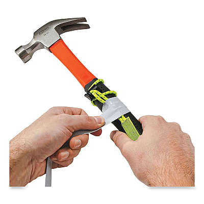 ergodyne Squids 3703 Elastic Loop Tool Tails with D-Rings, 15 lb Max Working Capacity, 15" Long, Lime, 3/Pack, 20 Packs/Carton (EGO19767BULK)
