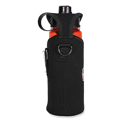 ergodyne Squids 3775 Can + Bottle Holder Trap, Large, 3.62 x 7.25 x 2.5, Neoprene, Black (EGO19776)