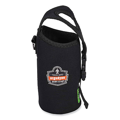ergodyne Squids 3775 Can + Bottle Holder Trap, Large, 3.62 x 7.25 x 2.5, Neoprene, Black (EGO19776)
