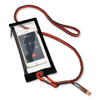 ergodyne Squids 3100F(x) Tool Lanyard with Aluminum Carabiner + Loop, 10 lb Max Working Capacity, 38" to 48" Long, Orange/Gray (EGO19802)