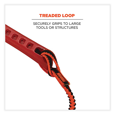 ergodyne Squids 3101F(x) Tool Lanyard with Stainless-Steel Carabiner + Loop, 15 lb Max Working Capacity, 38" to 48" Long (EGO19803)