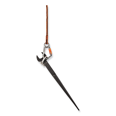ergodyne Squids 3108F(x)Tool Lanyard with Locking Aluminum Carabiner + Loop, 15 lb Max Working Capacity, 38" to 48" Long, Orange/Gray (EGO19808)
