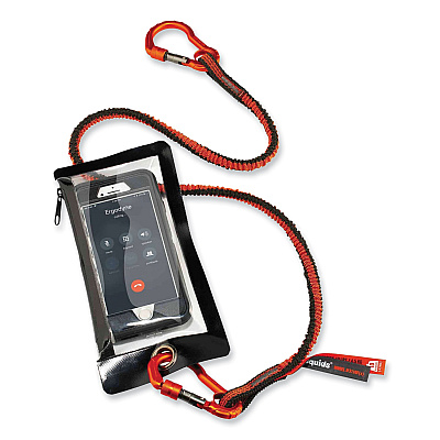 ergodyne Squids 3110F(x) Tool Lanyard with Aluminum Carabiners, 10 lb Max Working Capacity, 38" to 48" Long, Orange/Gray (EGO19822)