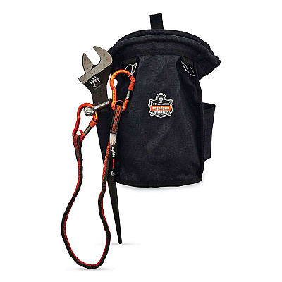 ergodyne Squids 3110F(x) Tool Lanyard with Aluminum Carabiners, 10 lb Max Working Capacity, 38" to 48" Long, Orange/Gray (EGO19822)