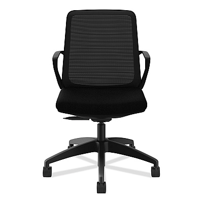HON Cliq Office Chair, Supports Up to 300 lb, 17" to 22" Seat Height, Black Seat, Black Back, Black Base (HONCLQIMCU10T)