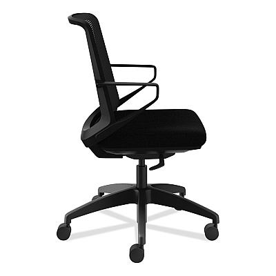 HON Cliq Office Chair, Supports Up to 300 lb, 17" to 22" Seat Height, Black Seat, Black Back, Black Base (HONCLQIMCU10T)