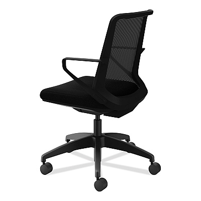 HON Cliq Office Chair, Supports Up to 300 lb, 17" to 22" Seat Height, Black Seat, Black Back, Black Base (HONCLQIMCU10T)