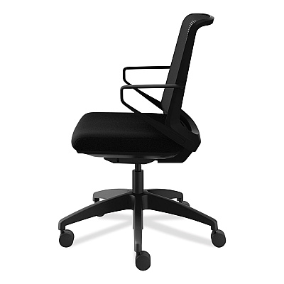 HON Cliq Office Chair, Supports Up to 300 lb, 17" to 22" Seat Height, Black Seat, Black Back, Black Base (HONCLQIMCU10T)
