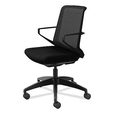 HON Cliq Office Chair, Supports Up to 300 lb, 17" to 22" Seat Height, Black Seat, Black Back, Black Base (HONCLQIMCU10T)