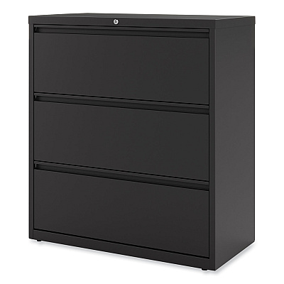 Alera Lateral File, 3 Legal/Letter/A4/A5-Size File Drawers, Black, 36" x 18.63" x 40.25" (ALEHLF3641BL)